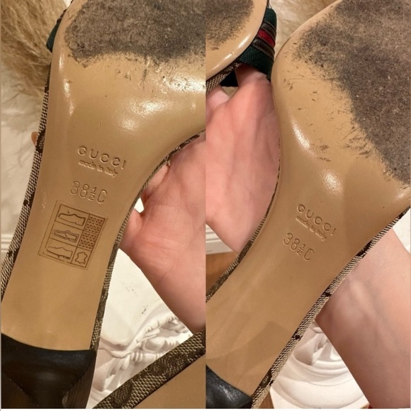 GUCCI Web Stripe Hysteria “GG Monogram Mule Sandals w/COA, EUC - Picture 10 of 14